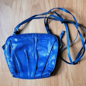 Vintage Blue Snakeskin Bottega Veneta Handbag